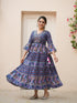 Women Floral Printed Keyhole Neck Flared Sleeves Anarkali Kurta